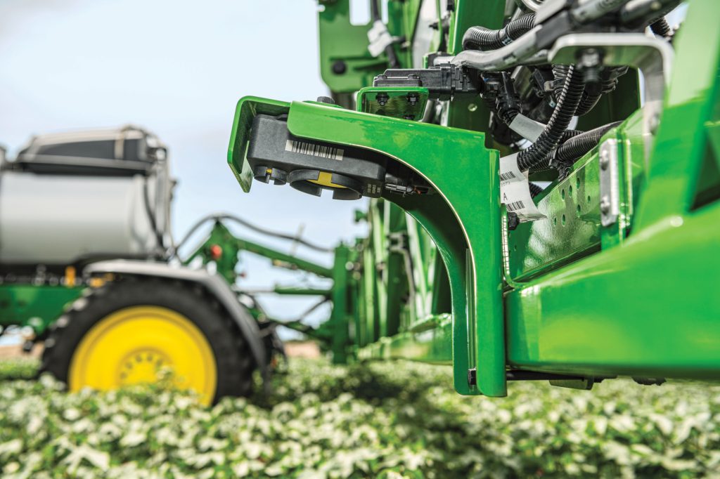 John Deere 612R sprayer in action across a South African crop field — showcasing precision spraying and advanced automation.