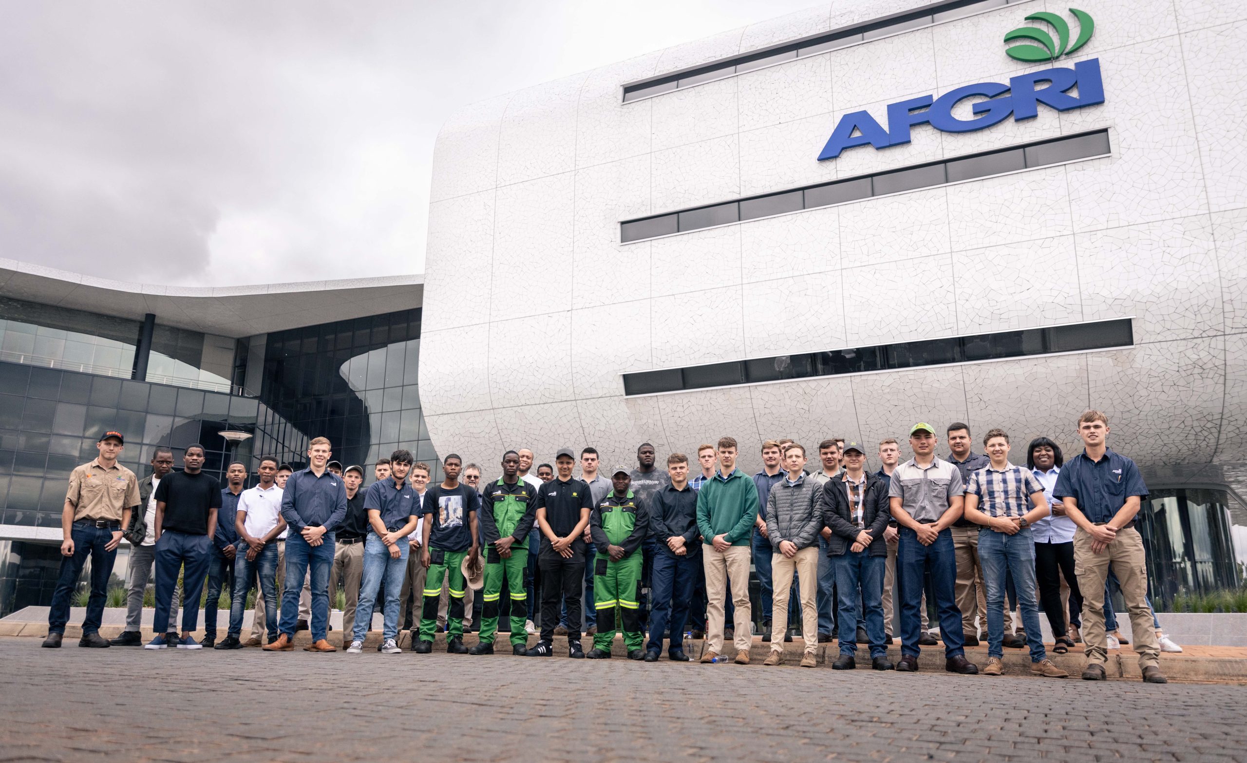 2026 Technicians Group photo in front of AFGRI Head Office in Centurion of the 2026 Technicians of the Southern region.