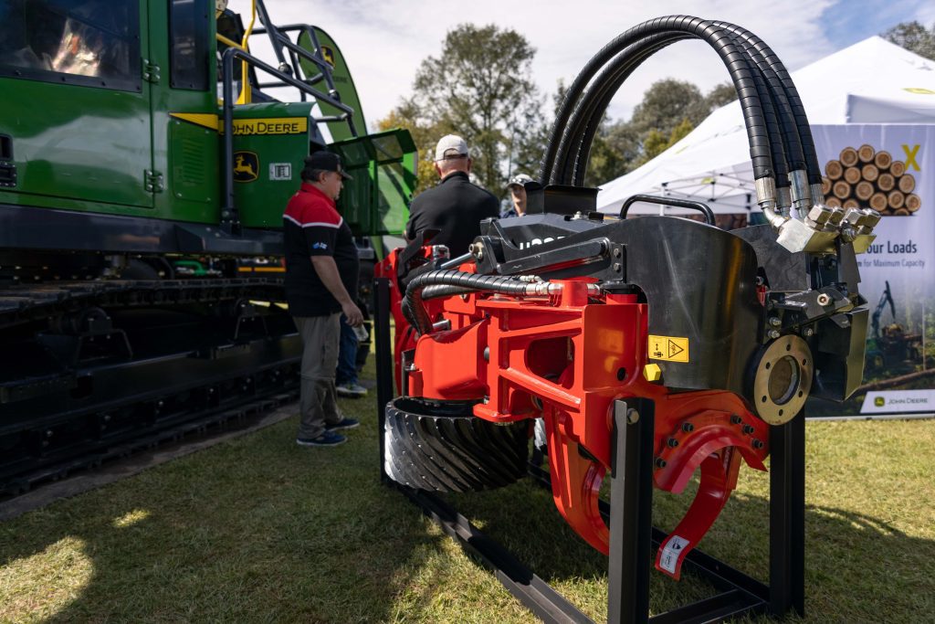 Showcasing a Waratah forestry machine header at Focus on Forestry