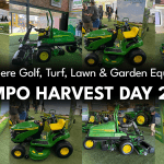 John Deere golf, turf, lawn and garden equipment displayed at NAMPO 2026 stand.