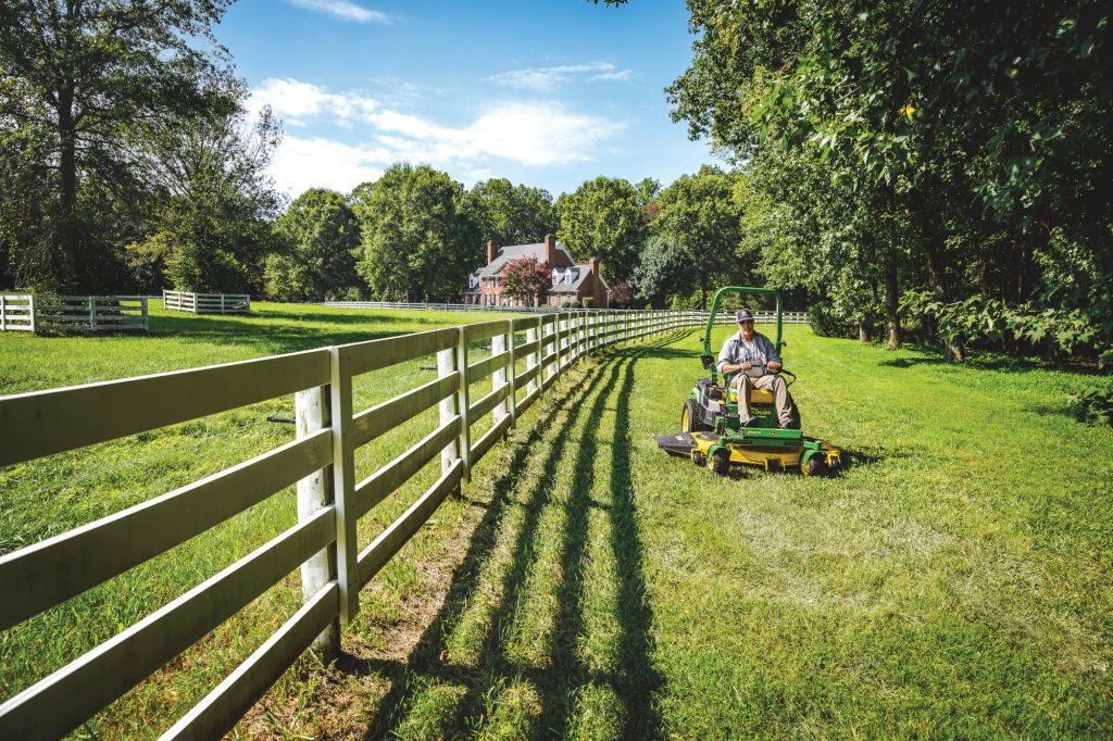 John Deere Z530 mower covering a large property or estate area.