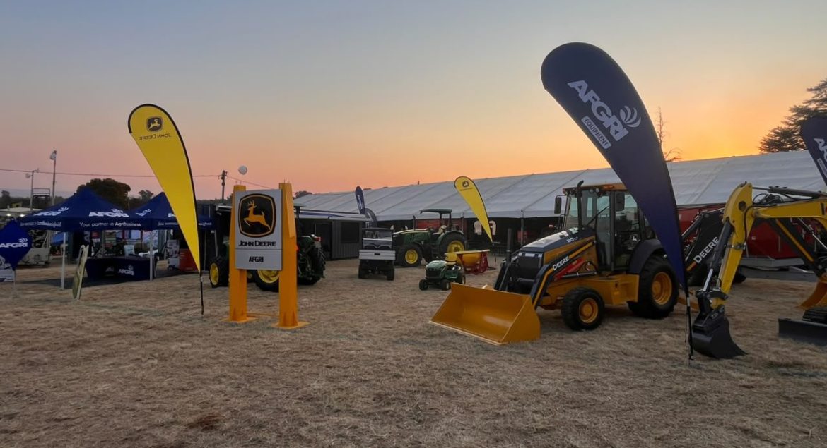 John Deere and Wacker Neuson construction equipment on display at the AFGRI Equipment stand at KragDag 2026.